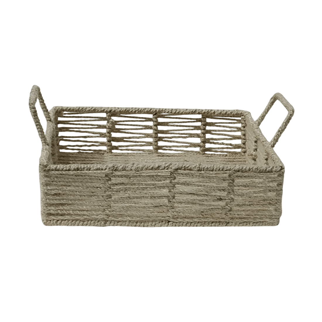 IRON & JUTE BASKET HOLDER (NATURAL)